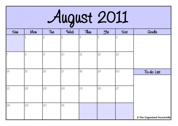 august calendar 2011 printable. Free 2011 Calendar printables