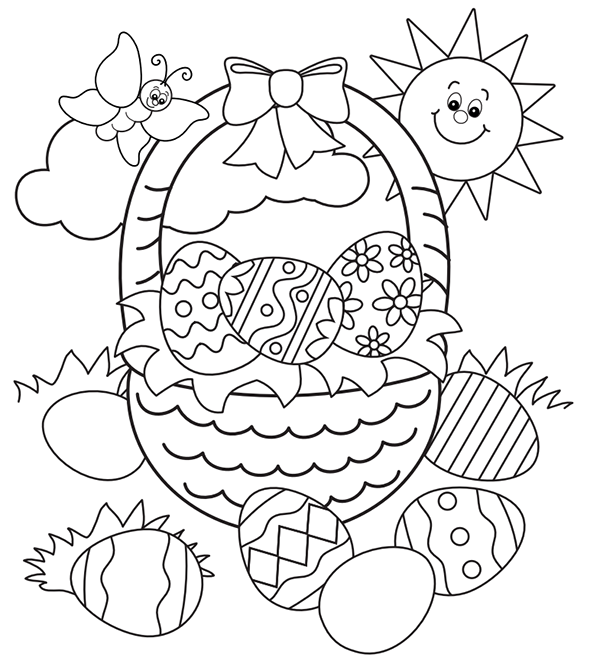 Easter Basket Coloring Page Coloring Pages