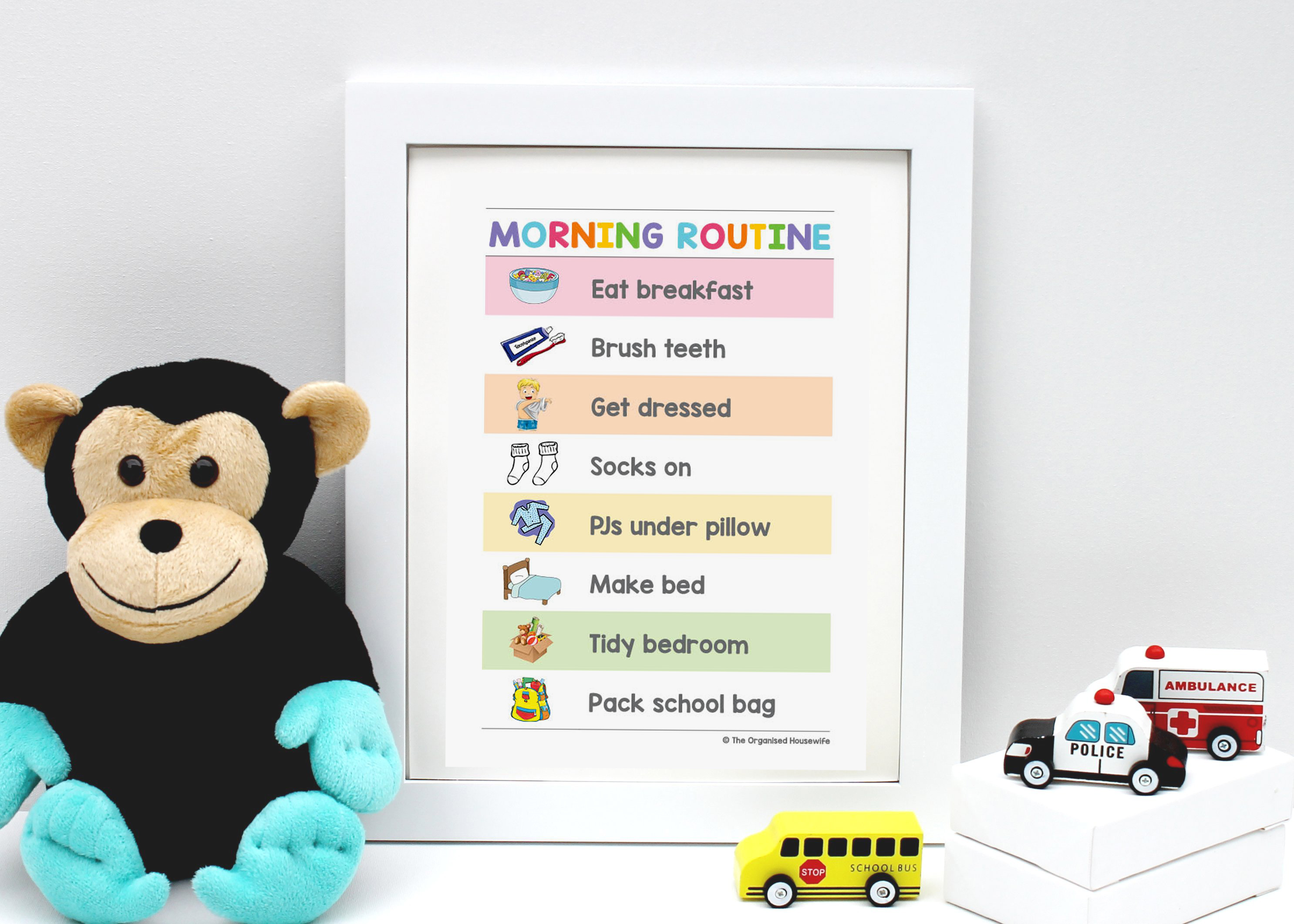 Help kids get organised on school mornings with morning routine chart