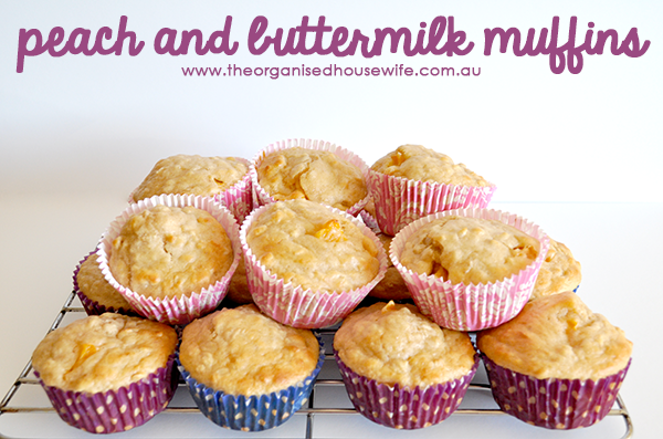 {The Organised Housewife} Peach and Buttermilk Muffins