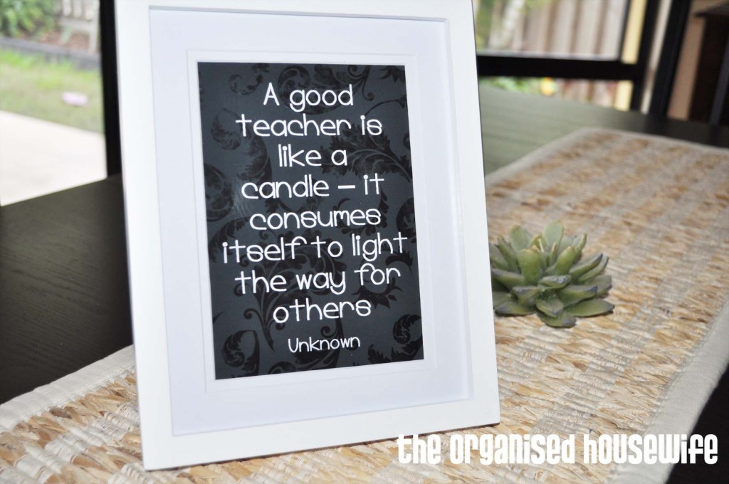 Teacher Appreciation Gifts: Teacher Quote In Frame The Organised