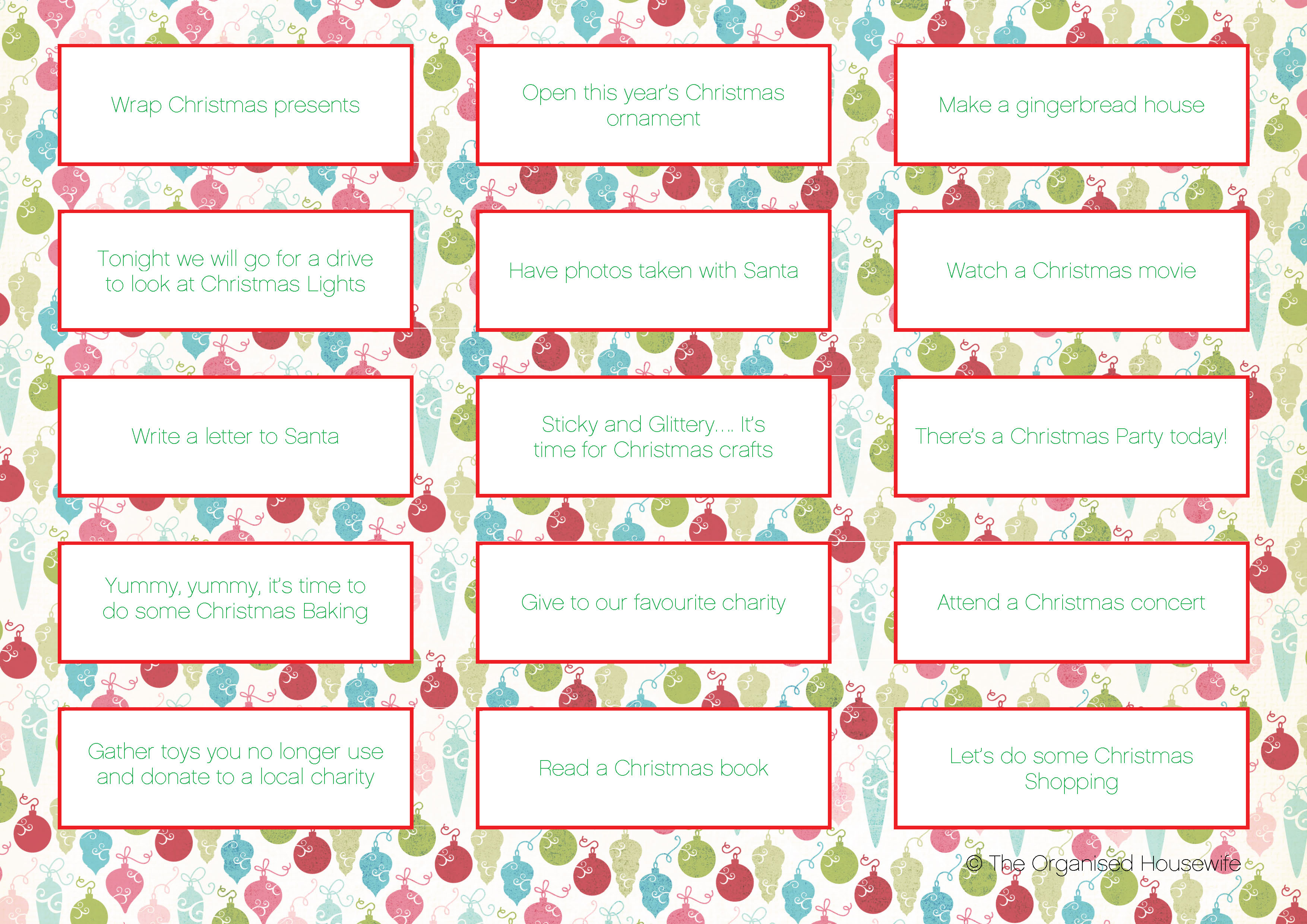 Free Printable Advent Calendar Activities