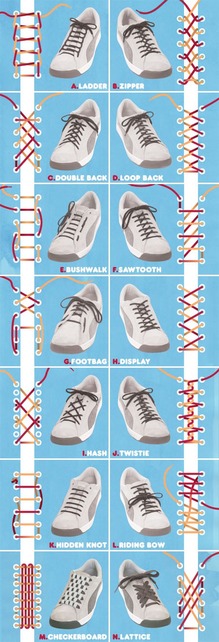 Back to School Great how to graphic on how to tie shoe laces