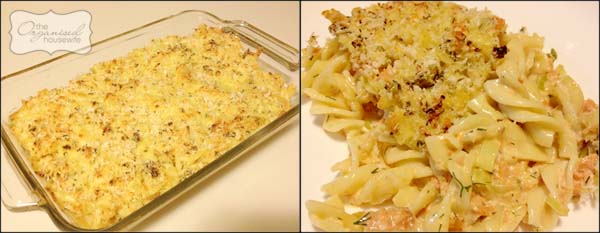 easy salmon pasta bake