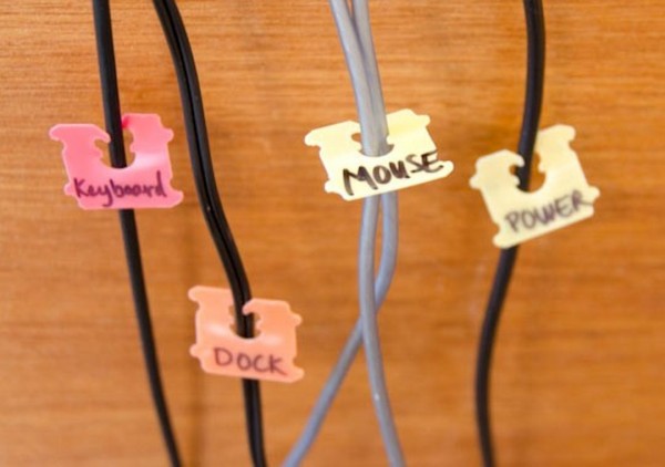 Use bread tags to label your power cords to easily distinguish cords, as we all know they can become a tangled mess. Clever way of repurposing!