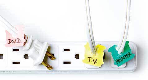 Use bread tags to label your power cords to easily distinguish cords, as we all know they can become a tangled mess. Clever way of repurposing!