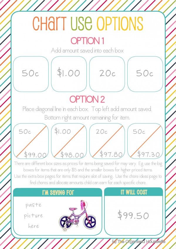 kids saving money chart