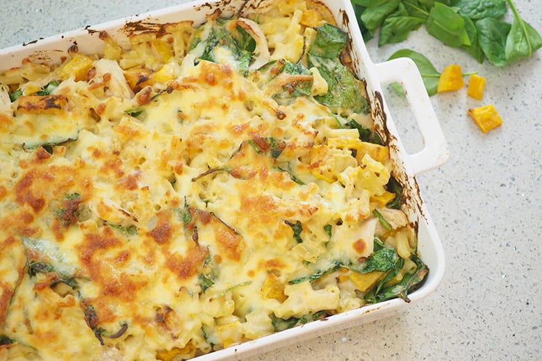 Chicken and Roast Pumpkin Pasta Bake recipe