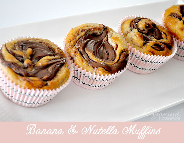 {The Organised Housewife} Banana and Nutella Muffins