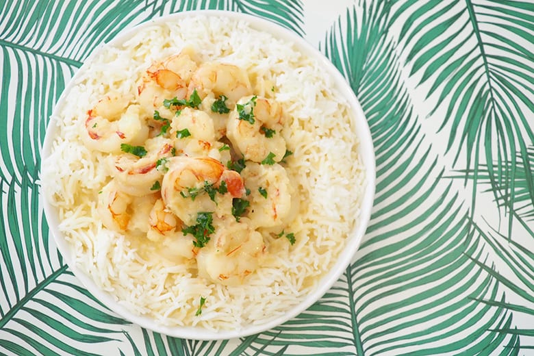 Creamy Garlic Prawns (Shrimp)