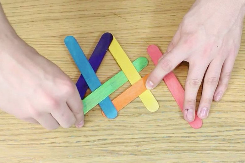 school holiday activity - paddle pop stick chain reaction