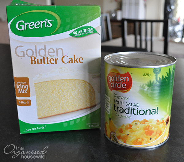 While cleaning out the pantry I stumbled across these two ingredients, that made up this super quick and easy cake.