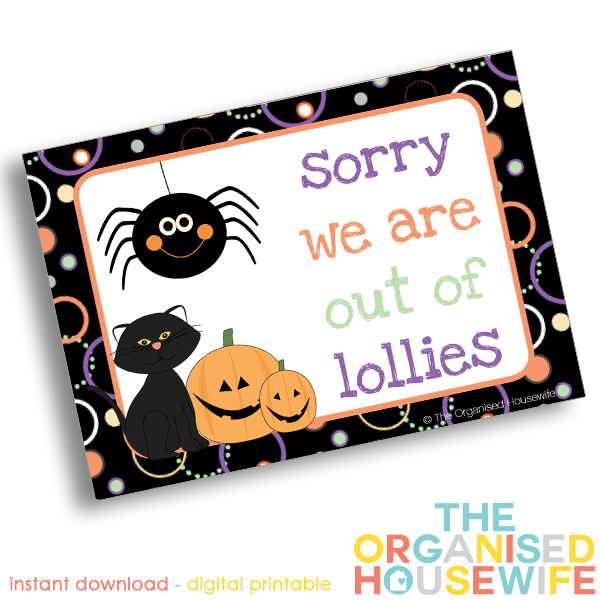 Sorry we are out of lollies printable sign