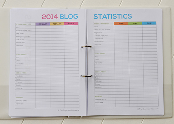 {The Organised Housewife} 2014 Blog Planner Printables 5
