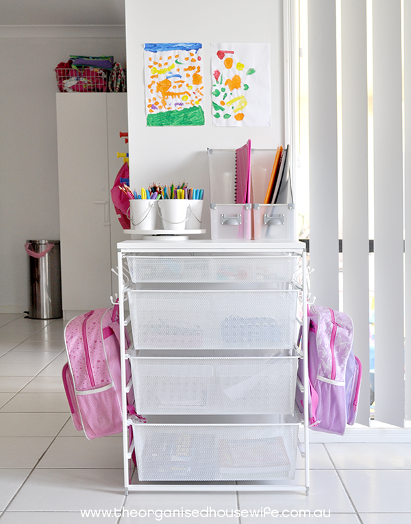 School bag storage station - A House Full of Sunshine