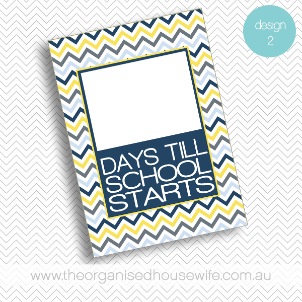 {The Organised Housewife} Countdown till School Starts - Design 2