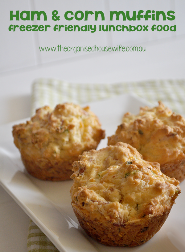 {The Organised Housewife} Freezer Friendly Ham and Corn Muffins