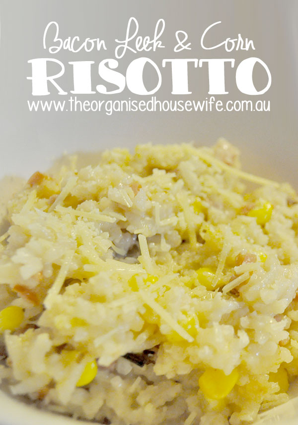 {The-Organised-Housewife}-Bacon-Leek-and-Corn-Risotto