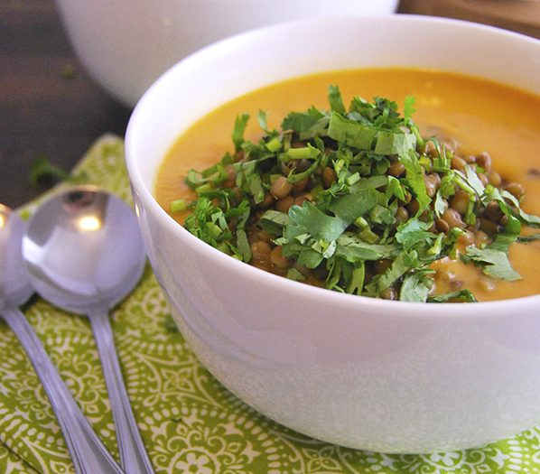 Red Coconut Curry Lentil and Sweet Potato Soup recipe