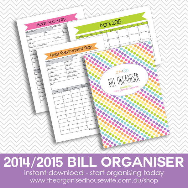 {The Organised Housewife} 2015 Bill Organiser FB