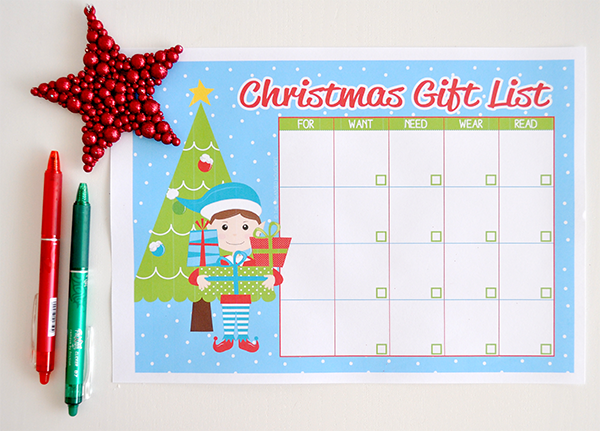 Christmas Gift List Printable