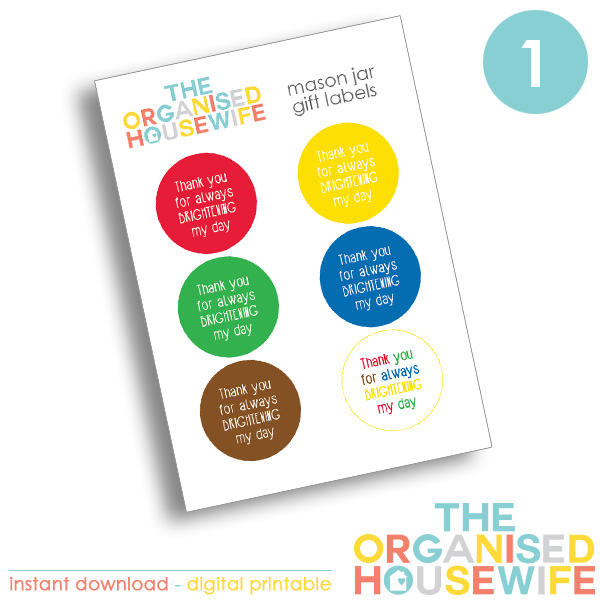 {The Organised Housewife} Thank you for brightening my day - Design 1