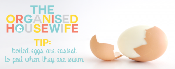 {The Organised Housewife} how to peel an egg tip