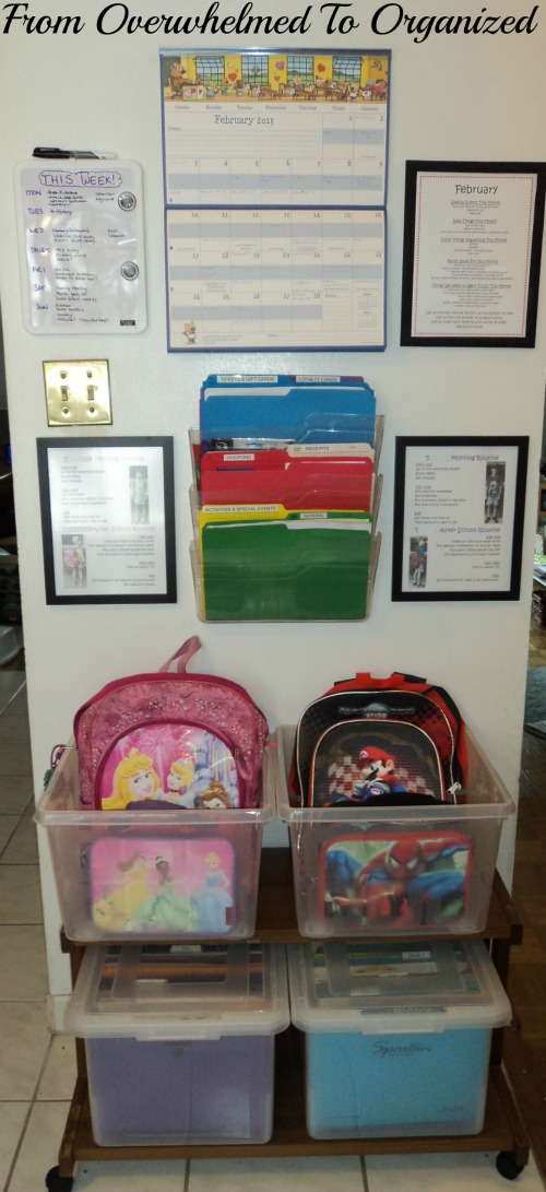 clever school bag storage organised