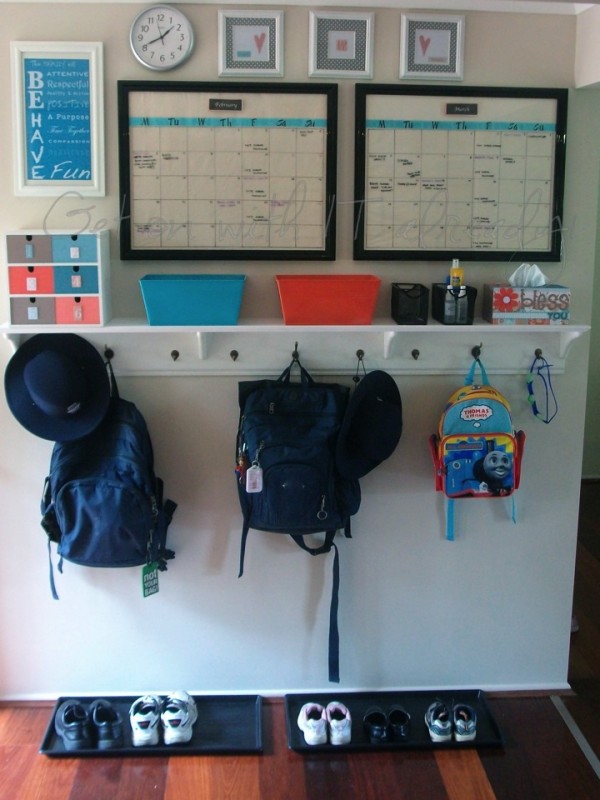 school bag organised hook and station for home