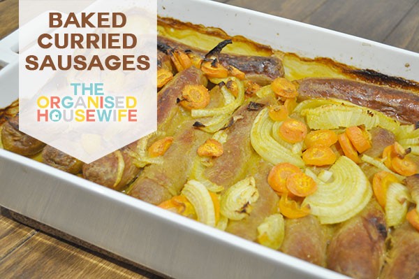 {The-Organised-Housewife}-Baked-Curried-Sausages