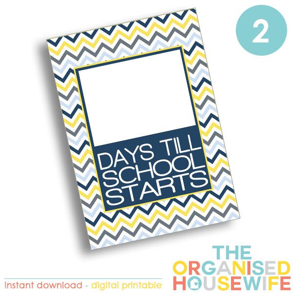 {The Organised Housewife} Countdown till School Starts -  Design 2