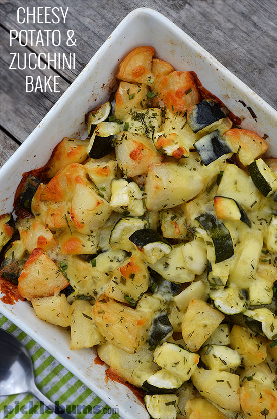 Easy Cheesy Potato and Zucchini Bake