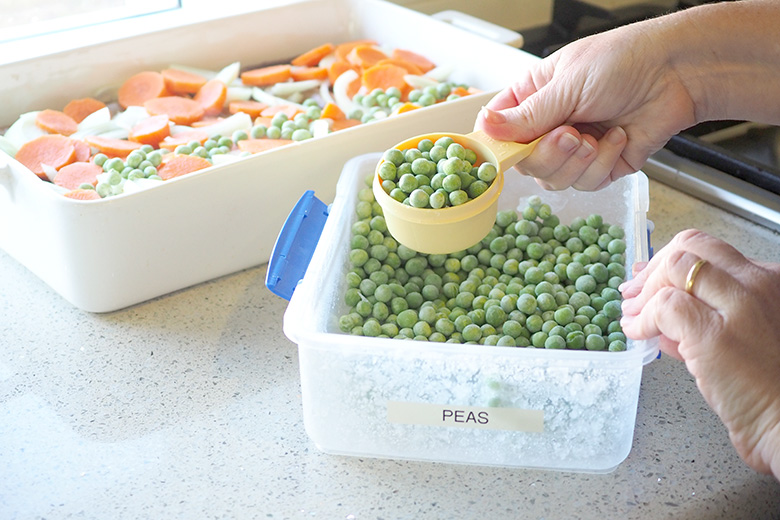 Peas and sausages - meal idea for kids