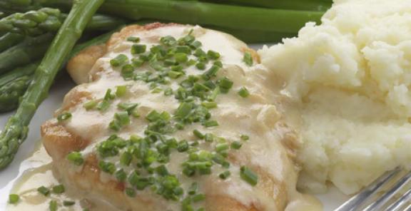 Sauteed Chicken Breasts with Creamy Chive Sauce