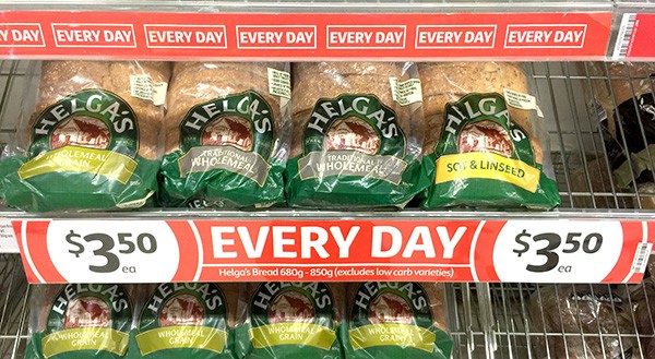 coles everyday low prices - helgas bread