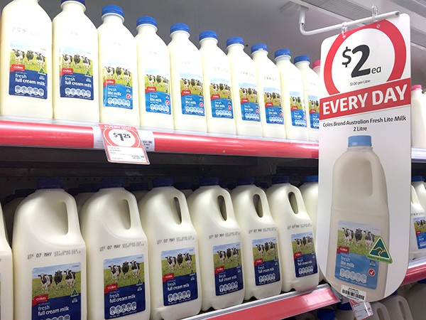 coles everyday low prices - milk