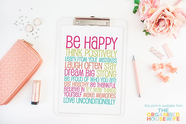 Be Happy & Think Positively PRINT - Design 2