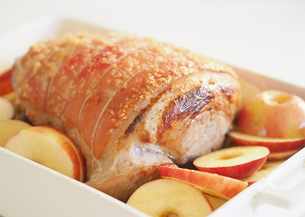 Roast Pork with Apples. Sunday night meal. Sunday roast. Home cooked meal.