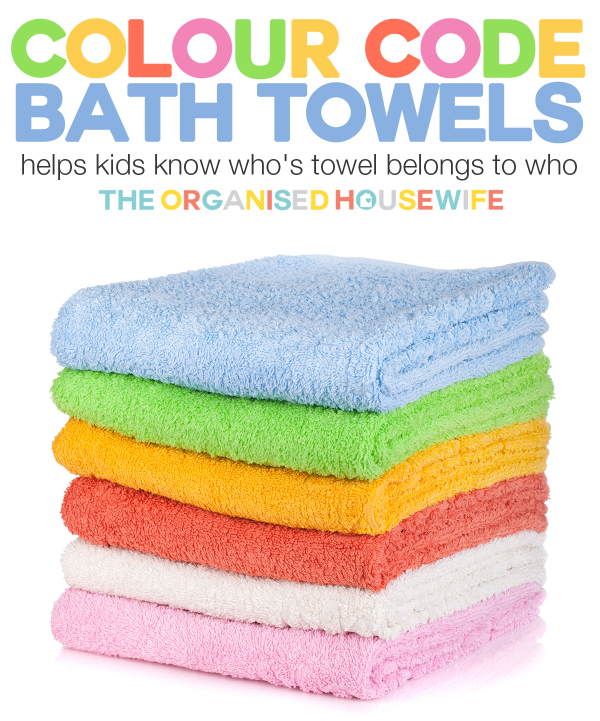 colour code kids bath towels 2