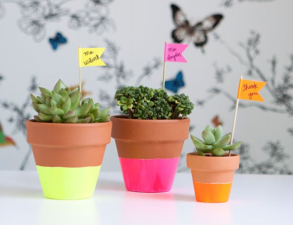 Neon Dipped Pots