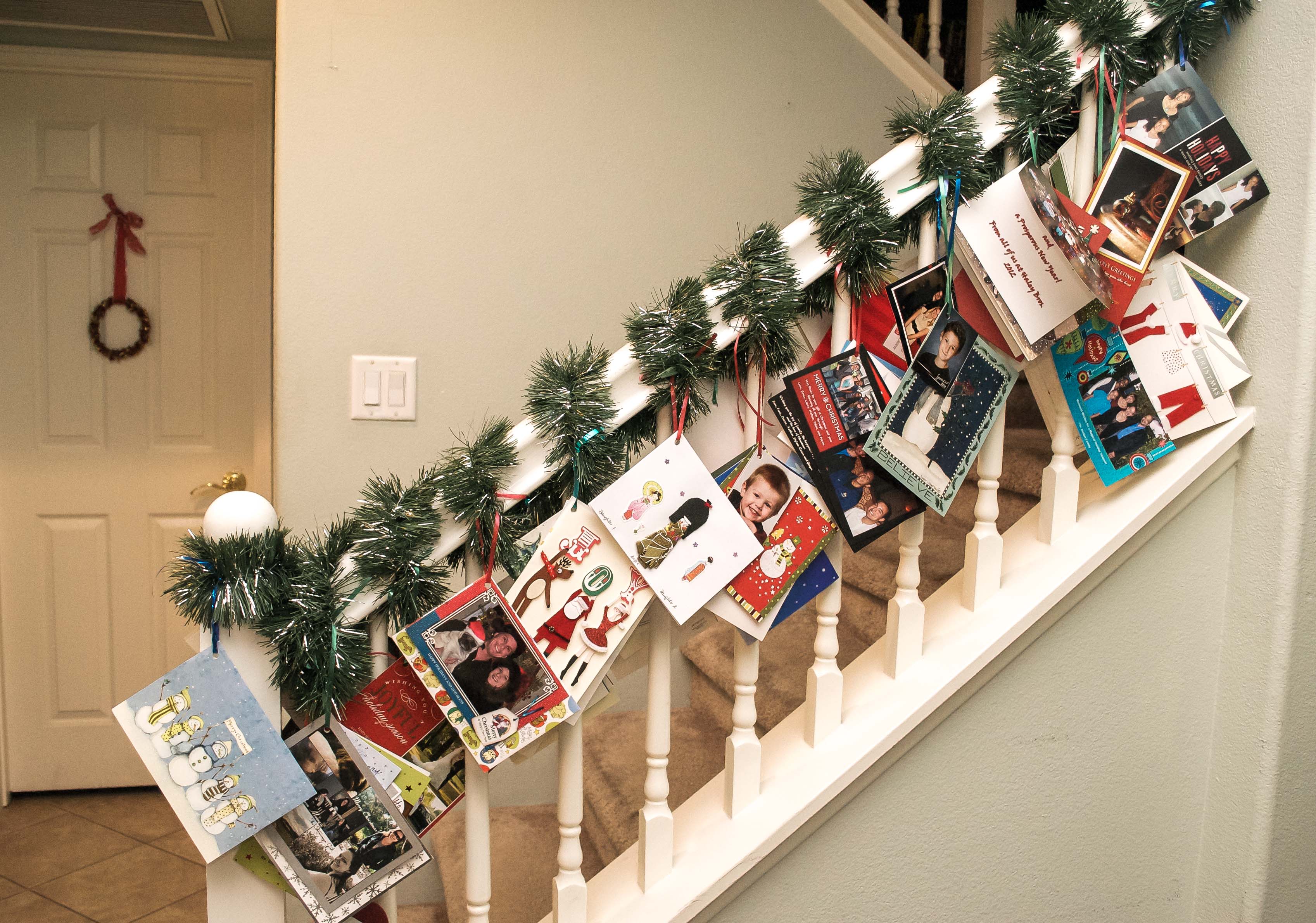 Clever and creative ways to display your Christmas cards. 