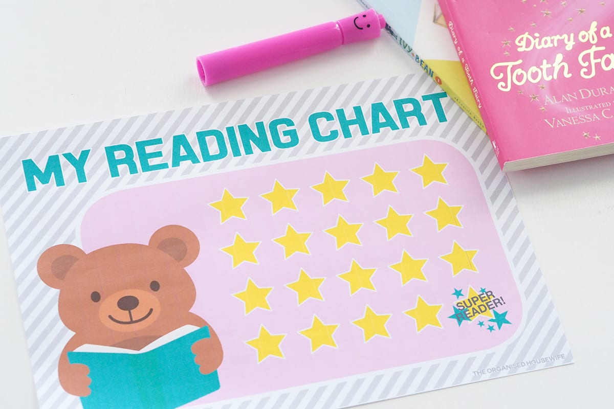 Encourage child to read with my reading chart