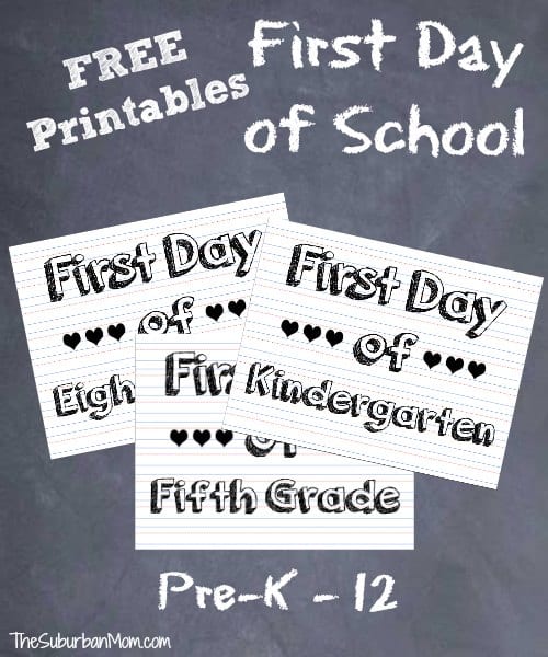 FREE First Day of School Printables 12