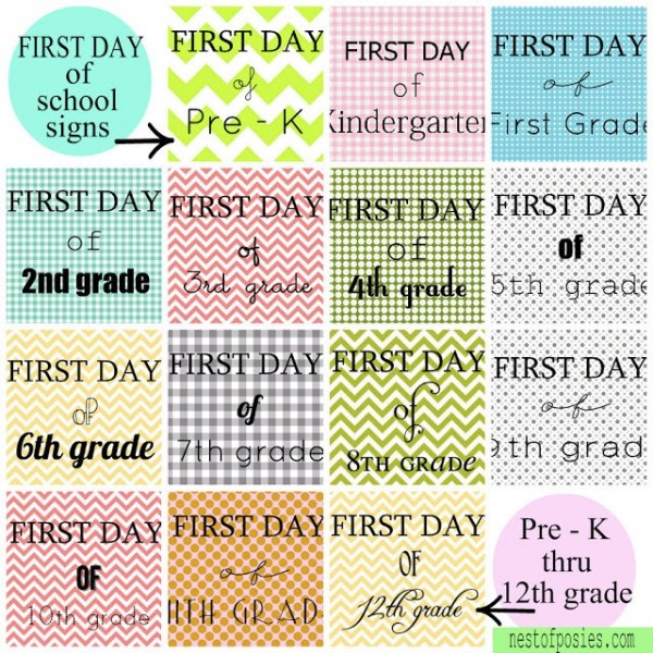 FREE First Day of School Printables 2