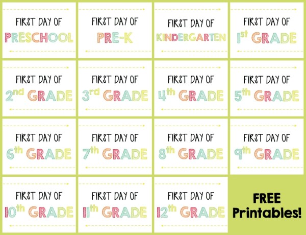 FREE First Day of School Printables 7