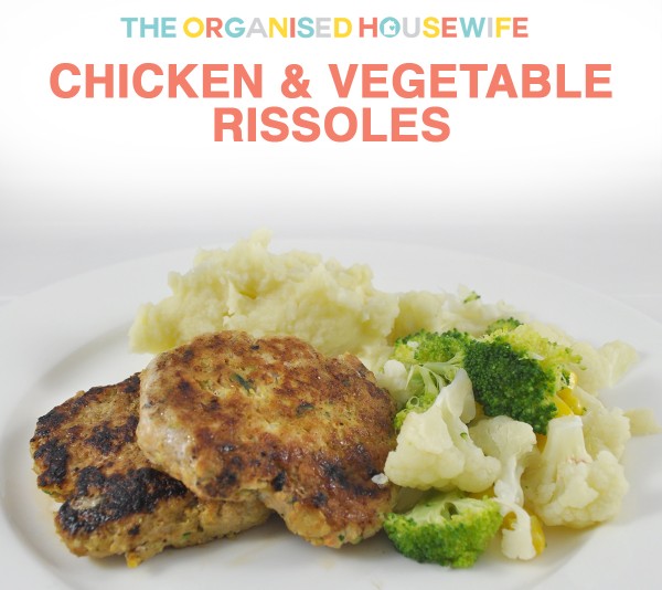 Jazz up meat and 3 veg with this chicken and vegetable rissole recipe. With only a few ingredients, hidden vegetables and the kids will really enjoy it!