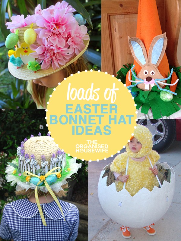 Purple Bonnet Childrens Hat Decorate With Chicks & Eggs Easter 