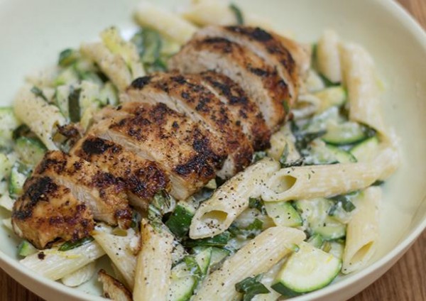 Zesty chicken with ricotta and zuchinni penne - Weekly meal plan plus family friendly recipe ideas to help you work out what to cook for dinner.