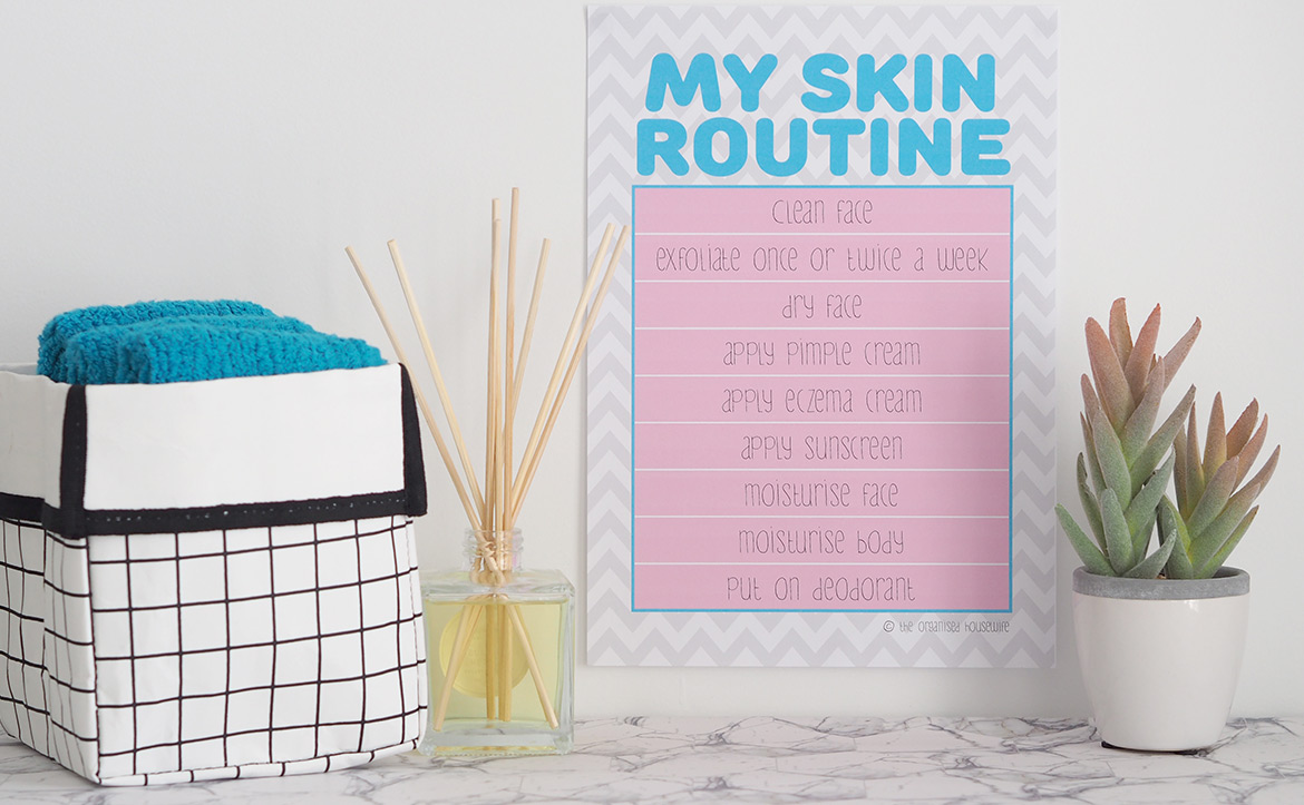 Printable - Kids Skin Care Routine Charts - The Organised Housewife