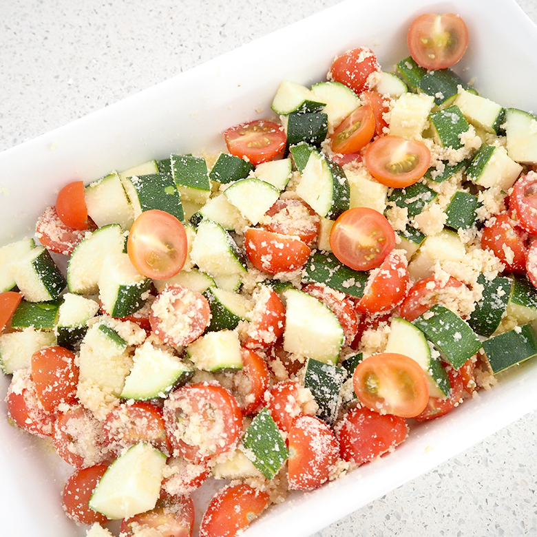 This recipe for Garlic Parmesan Zucchini and Tomato Bake is a delicious side dish, giving some vegetables a tasty twist. 
